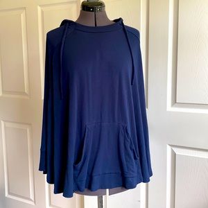Capote (Anthropologie) navy blue knit poncho
